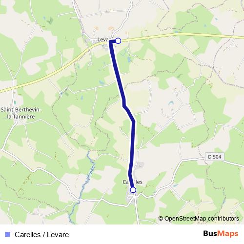 Carelles / Levare bus Line Map