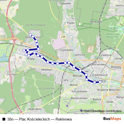 35n bus Line Map