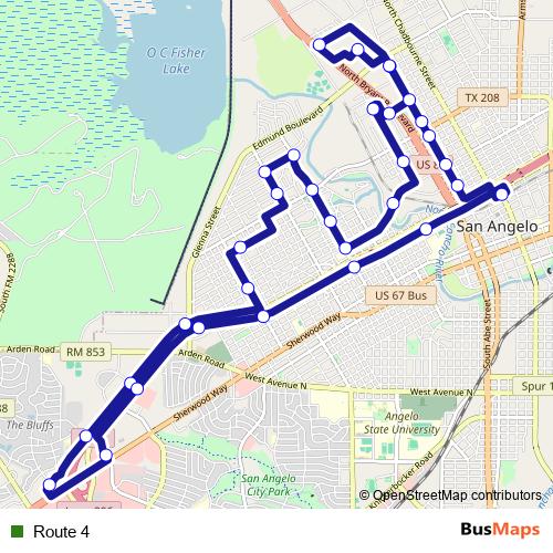Route 4 bus Line Map