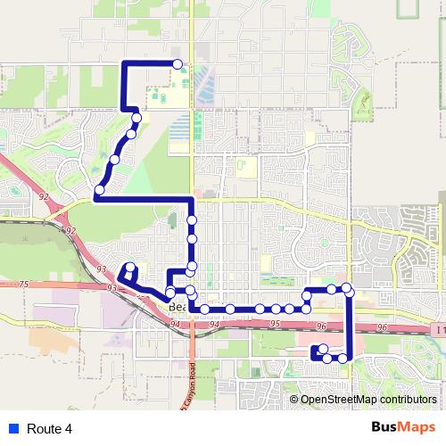 Route 4 bus Line Map