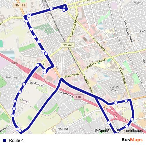 Route 4 bus Line Map