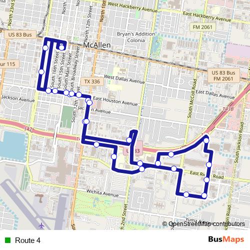 Route 4 bus Line Map