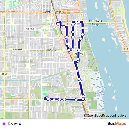 Route 4 bus Line Map