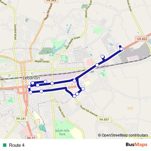 Route 4 bus Line Map