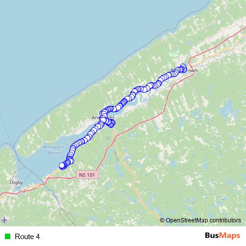 Route 4 bus Line Map