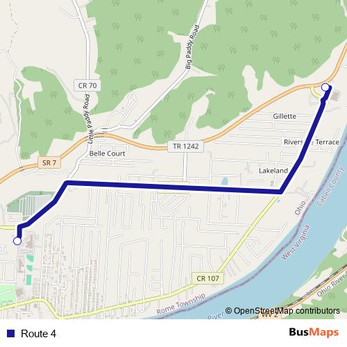 Route 4 bus Line Map