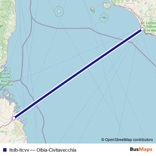 Itolb-Itcvv ferry Line Map