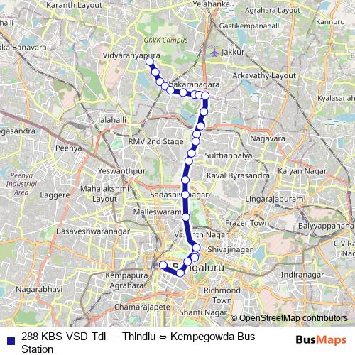 288 KBS-VSD-Tdl bus Line Map