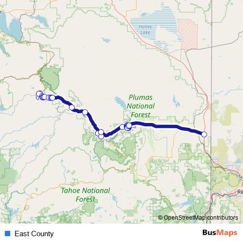 East County bus Line Map