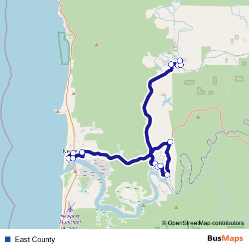 East County bus Line Map