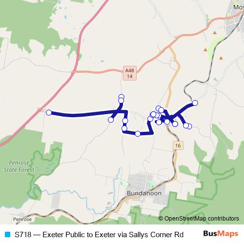 S718 bus Line Map