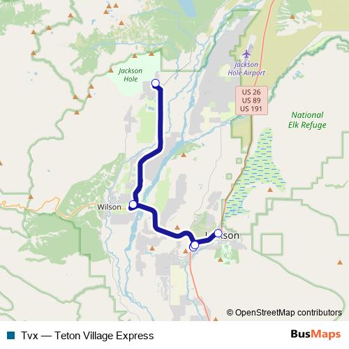 Tvx bus Line Map