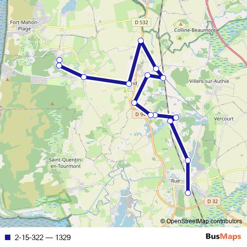 2-15-322 bus Line Map