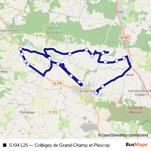 S104 L25 bus Line Map
