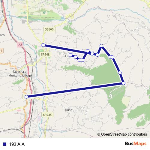 193 A A bus Line Map