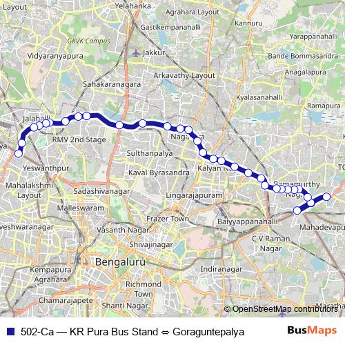 502-Ca bus Line Map