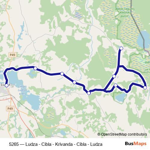 5265 bus Line Map