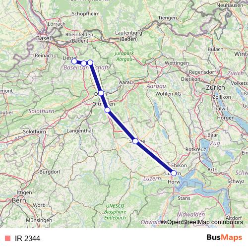 IR 2344 rail Line Map