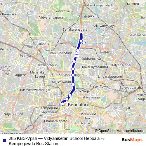 285 KBS-Vpsh bus Line Map