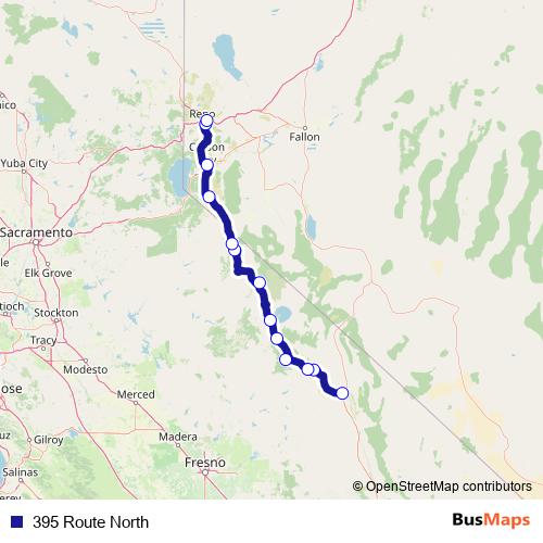 395 Route North bus Line Map