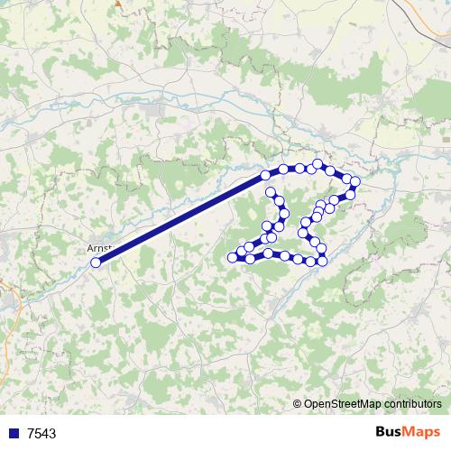 7543 bus Line Map