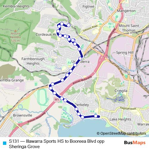 S131 bus Line Map