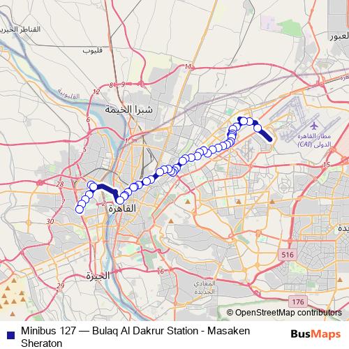 Minibus 127 bus Line Map