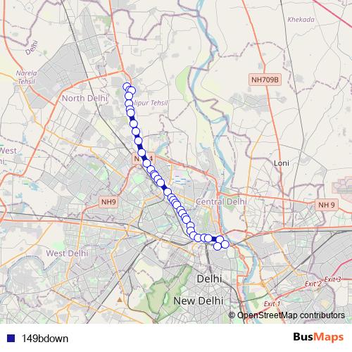 149bdown bus Line Map