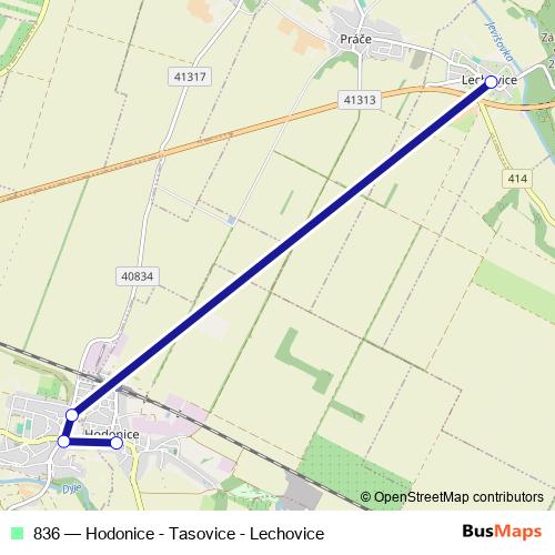 836 bus Line Map