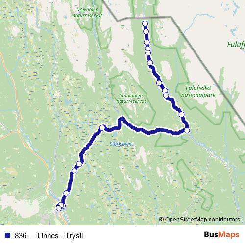 836 bus Line Map
