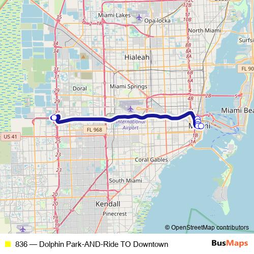 836 bus Line Map