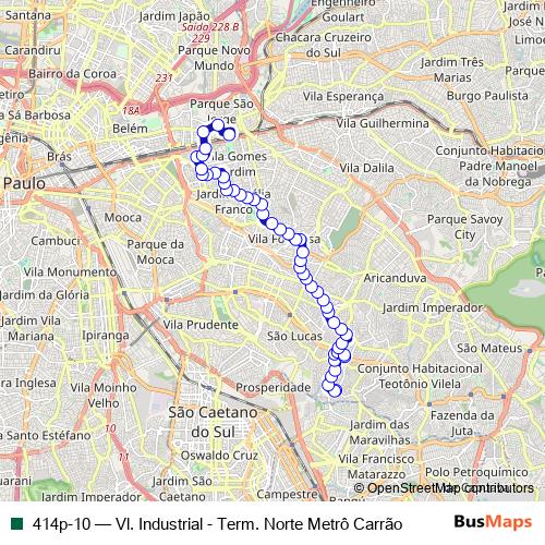 414p-10 bus Line Map