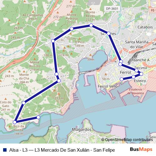 Alsa - L3 bus Line Map