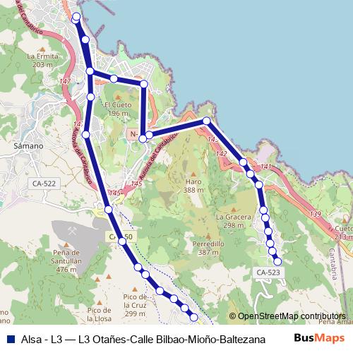 Alsa - L3 bus Line Map