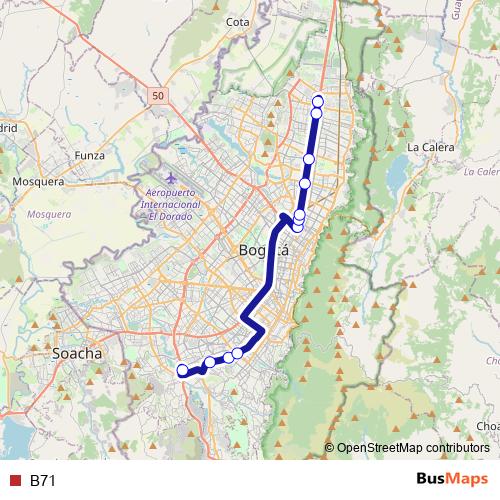 B71 bus Line Map