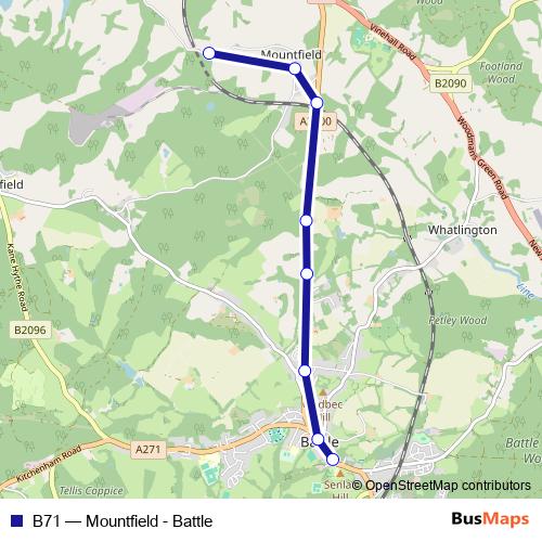 B71 bus Line Map