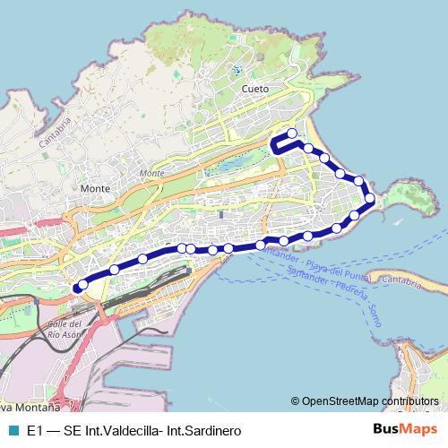 E1 bus Line Map