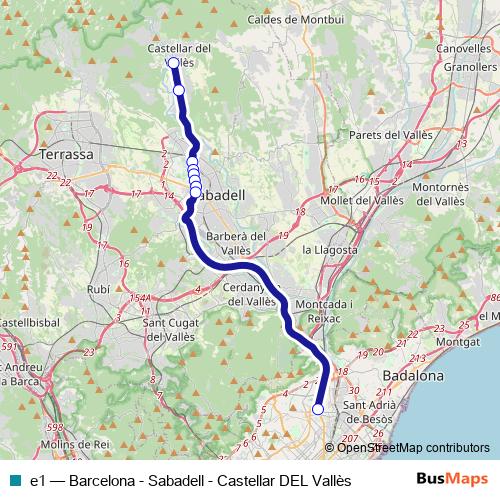 e1 bus Line Map