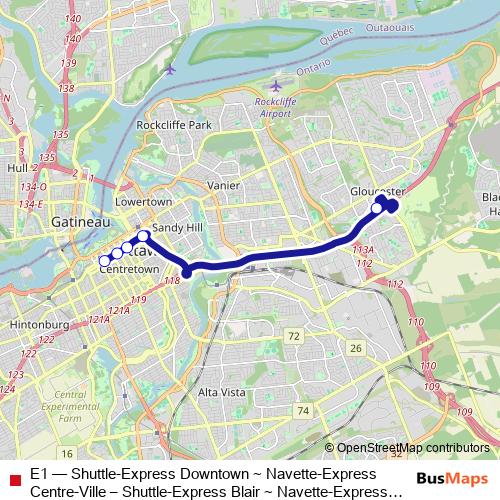 E1 bus Line Map