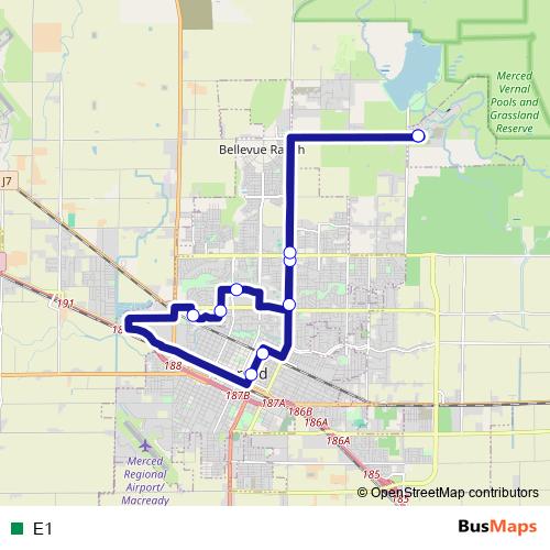 E1 bus Line Map
