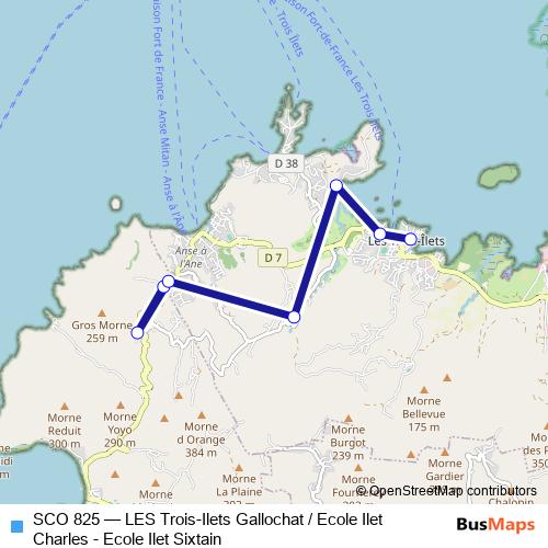 SCO 825 bus Line Map