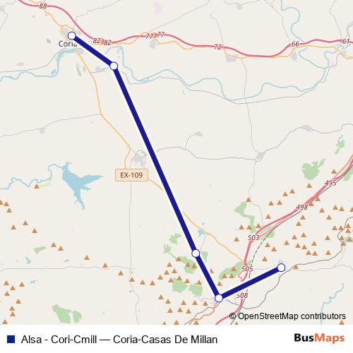 Alsa - Cori-Cmill bus Line Map