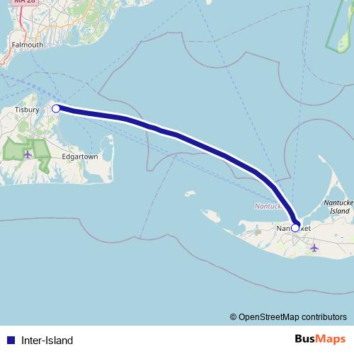 Inter-Island ferry Line Map