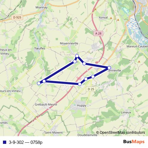 3-9-302 bus Line Map