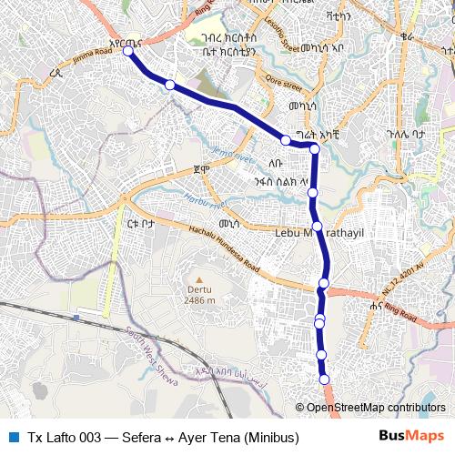 Tx Lafto 003 bus Line Map