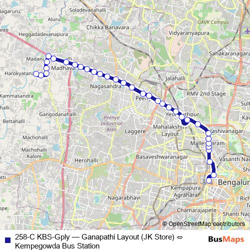 258-C KBS-Gply bus Line Map