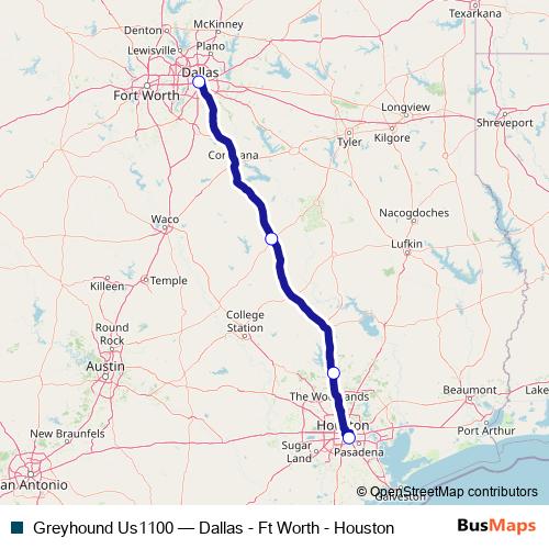 Greyhound Us1100 bus Line Map