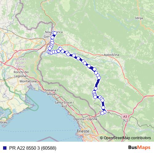 PR A22 8550 3 (60588) bus Line Map