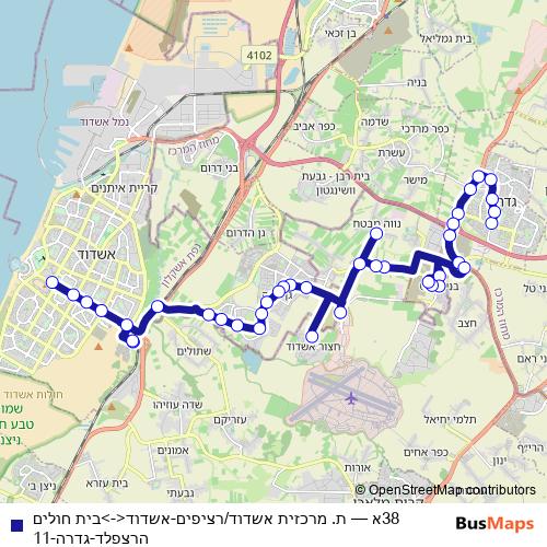 38א bus Line Map