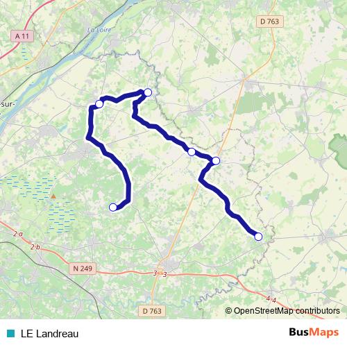 LE Landreau bus Line Map